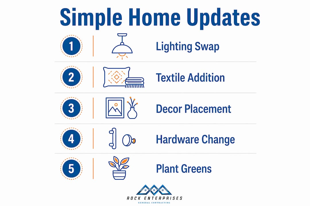 Infographic listing simple home update steps
