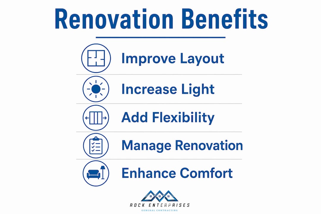 Infographic summarizing key renovation benefits