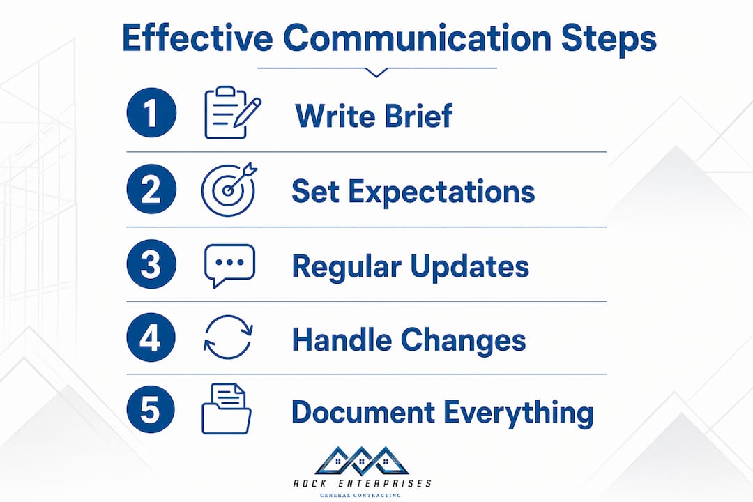 Infographic outlining key contractor communication steps