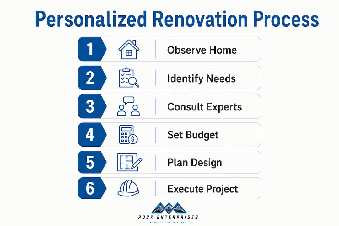 Infographic showing steps in renovation planning