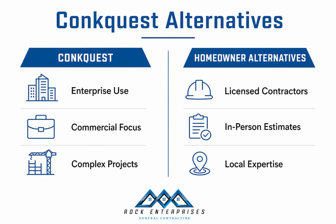 Infographic comparing Conkquest and homeowner alternatives
