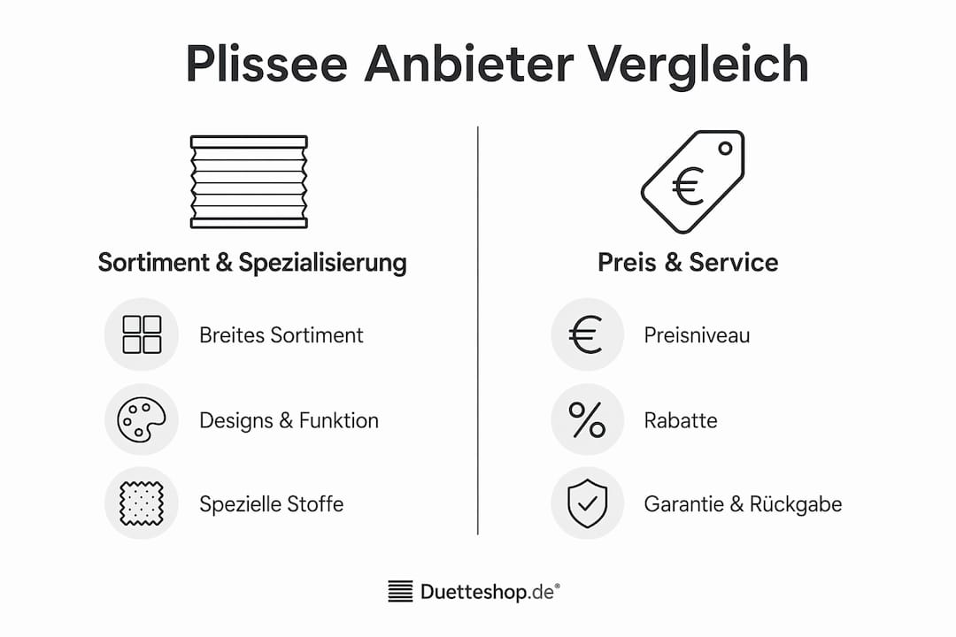 Infografik: Die besten Plissee-Anbieter im direkten Vergleich