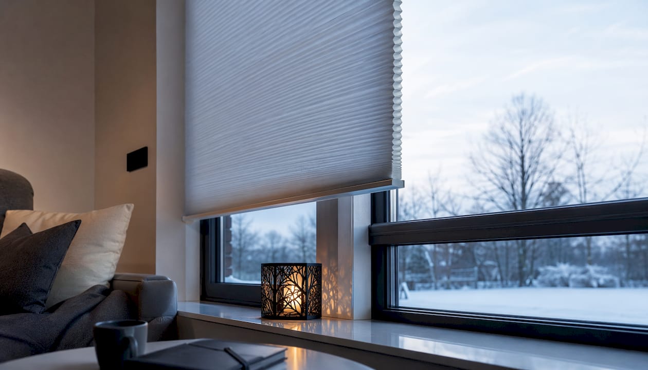 Detailansicht: Duette Wabenplissee am Fenster
