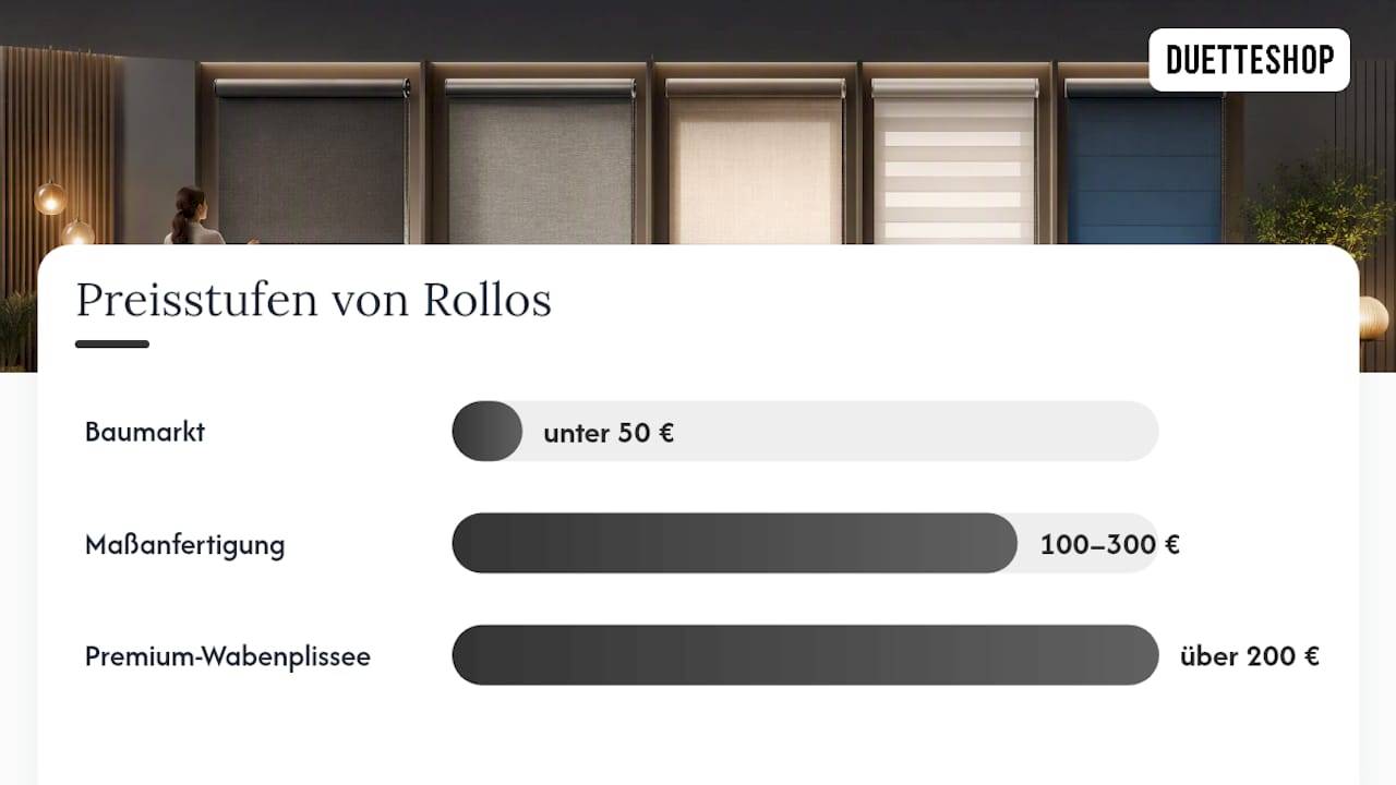 Preisstaffelungen und funktionale Unterschiede bei Rollos und Wabenplissees