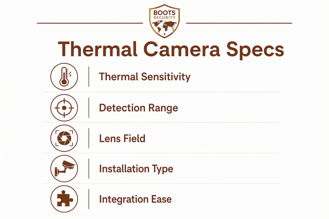 Infographic showing key thermal camera specifications