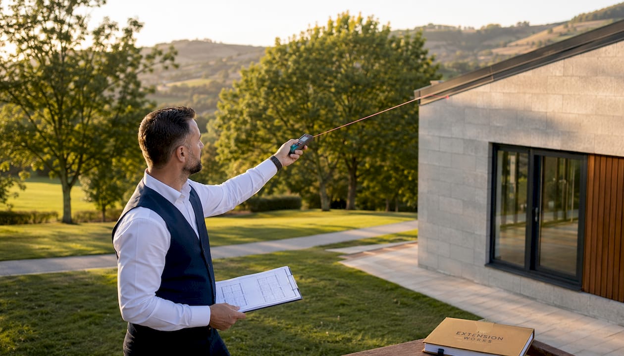 Surveyor measuring extension for right to light