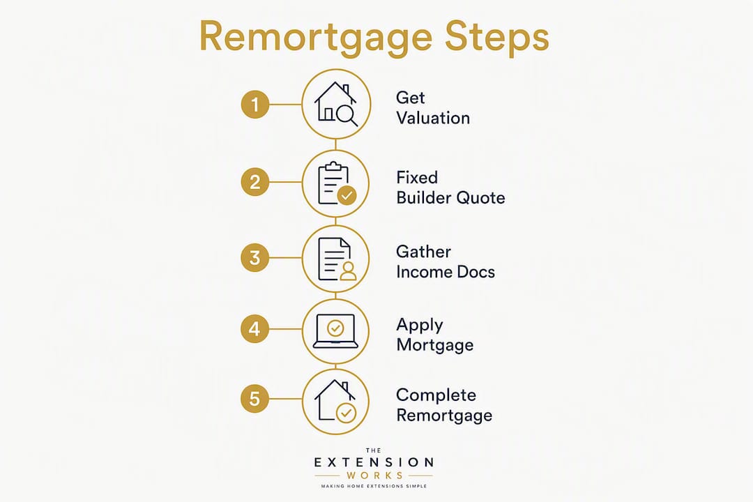 Step-by-step infographic of remortgage process