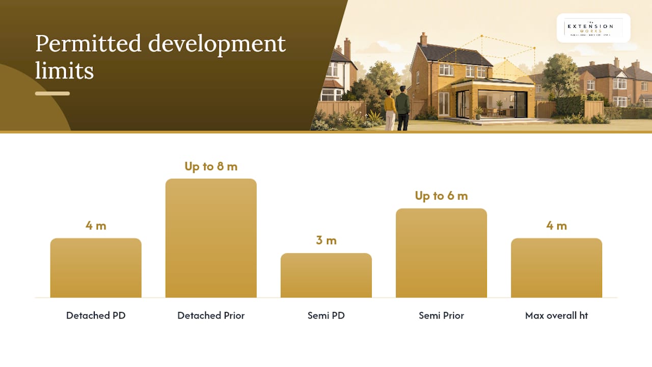Permitted development limits diagram UK houses