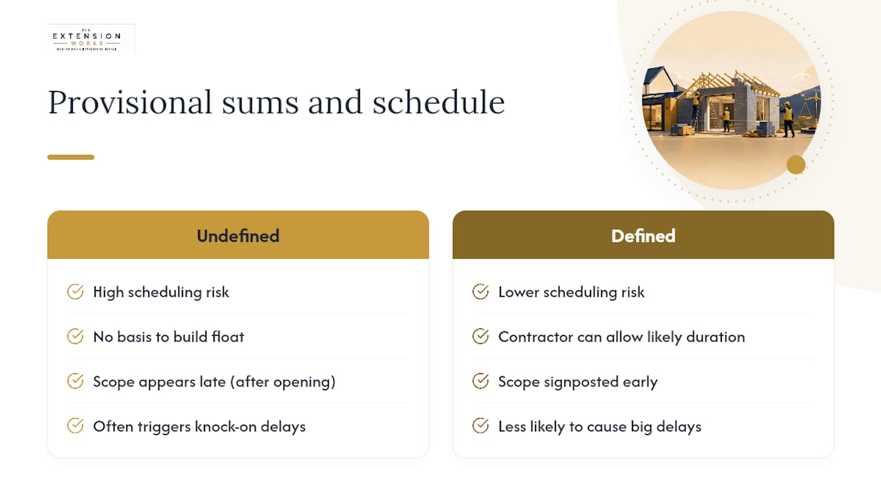How provisional sums affect your project timeline — overview diagram