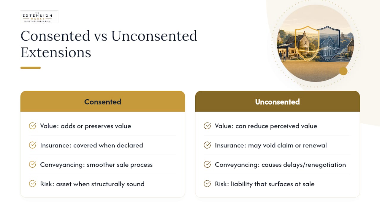 Does a conservation area extension affect property value or insurance? — overview diagram