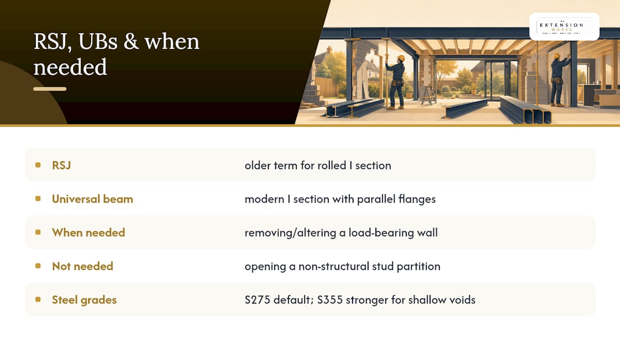 What is an RSJ for extension work, and when do you need one? — overview diagram