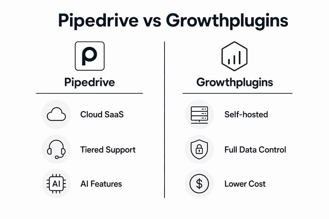 Infographic comparing Pipedrive and Growthplugins features