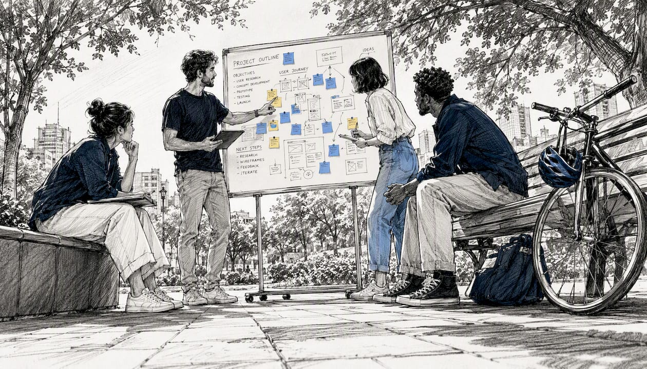 Team collaborating on Kanban plugin project planning