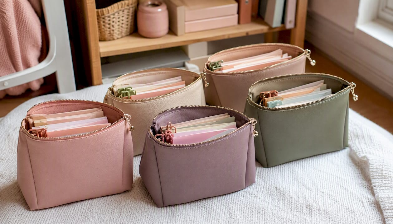 Stand-up zipper pouches showing small samples