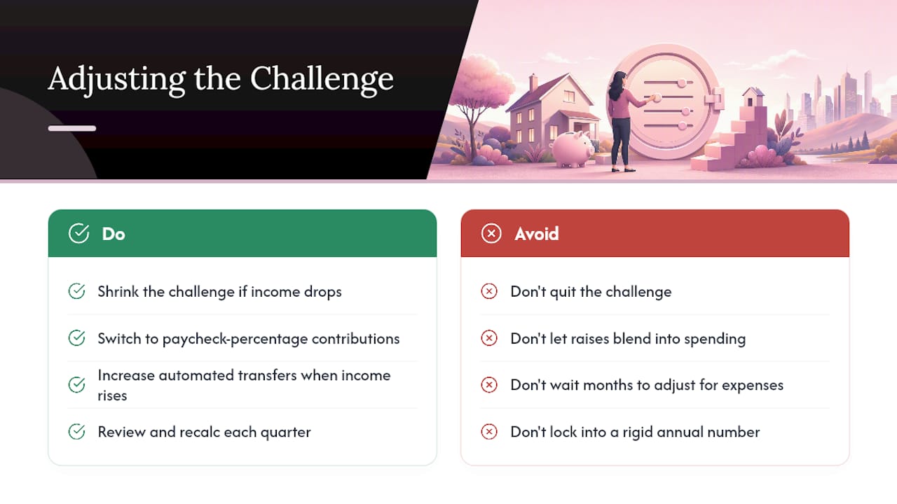 Can You Adjust the Challenge When Income or Expenses Change? — overview diagram