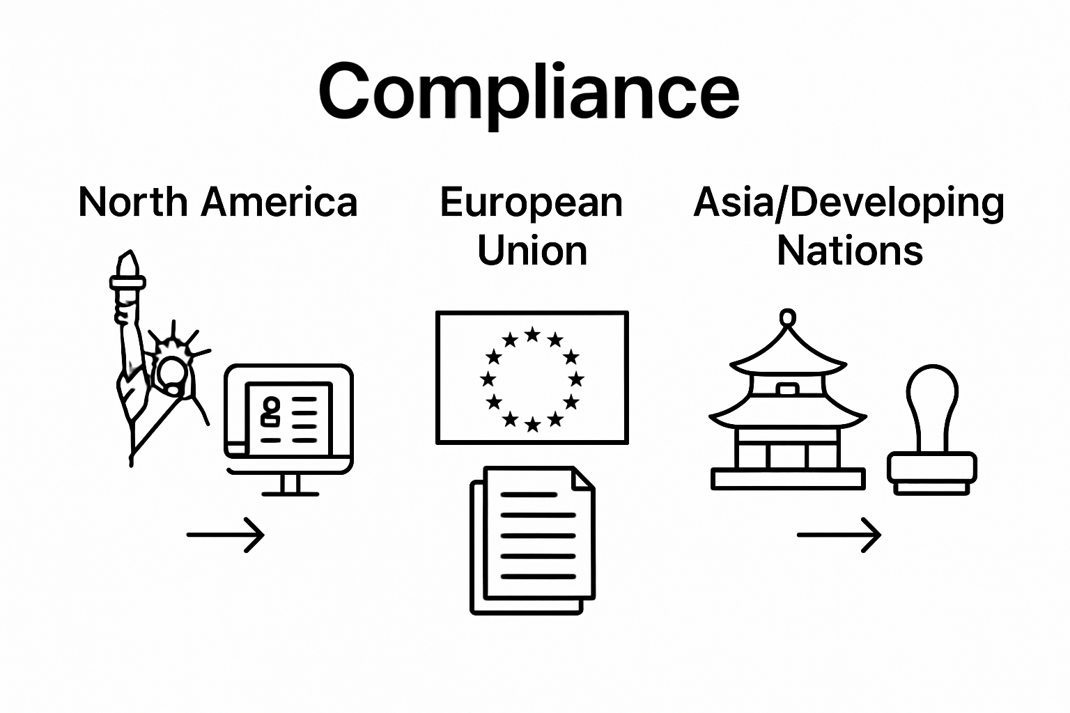 Infographic comparing regional customs invoice standards
