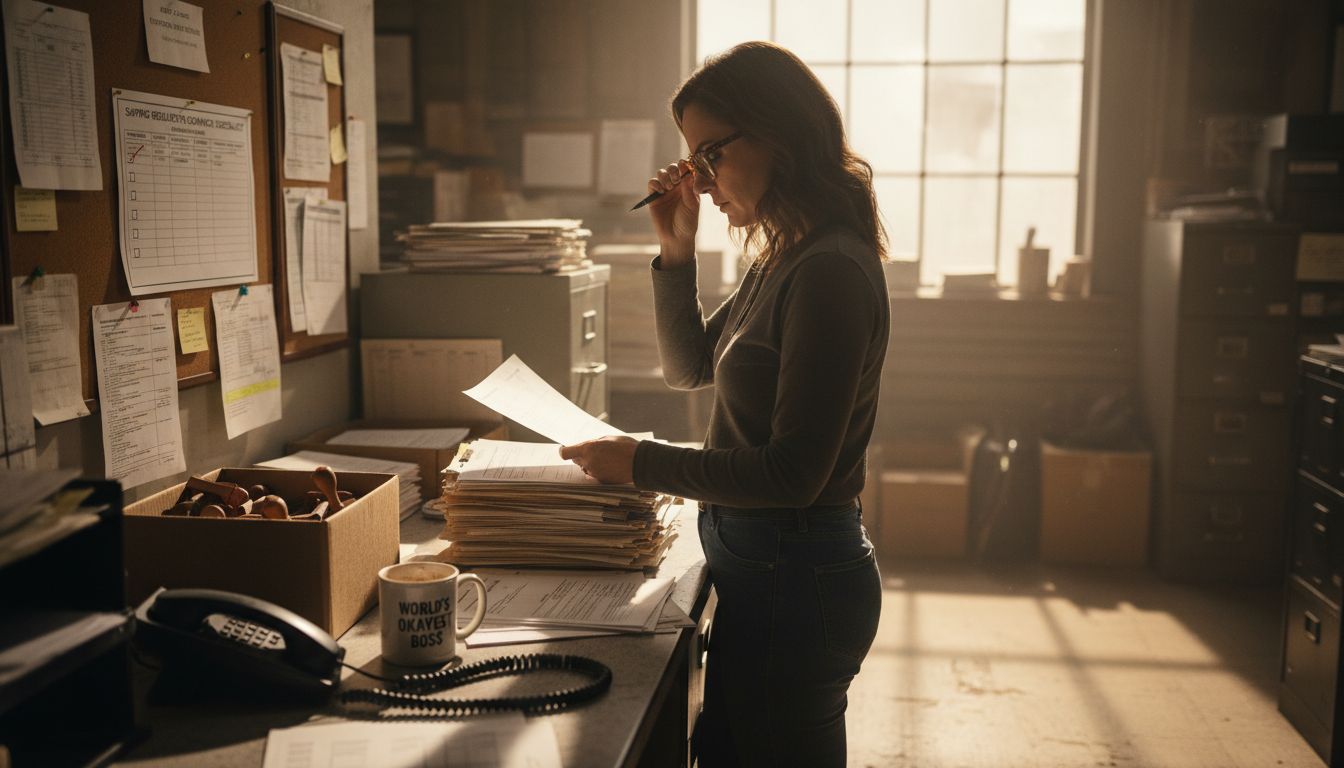 Coordinator checking freight compliance paperwork