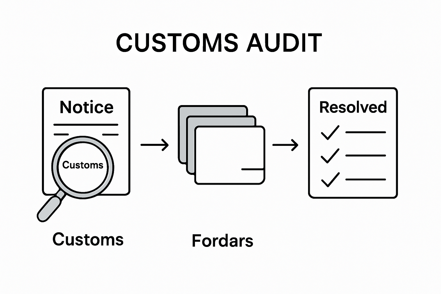 Infographic of customs audit process steps