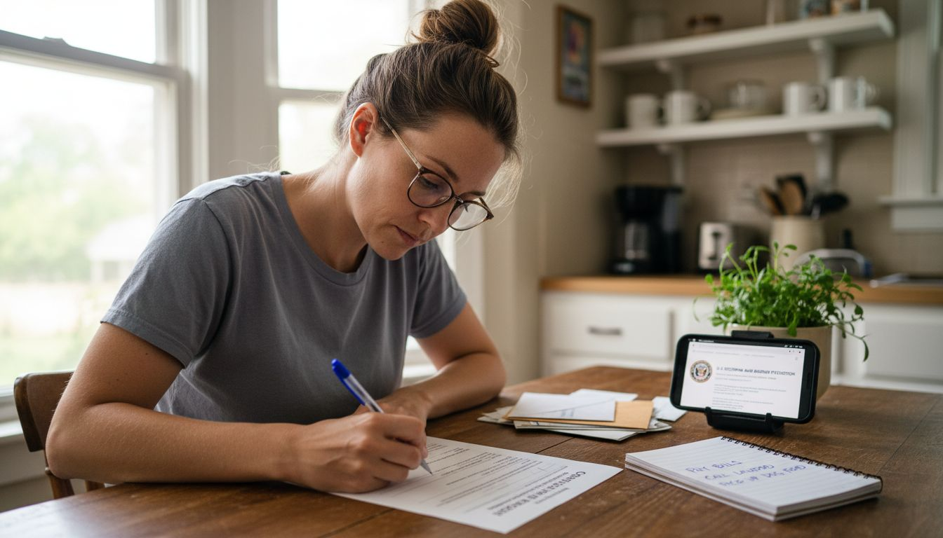 Woman completing printed Customs Power of Attorney form