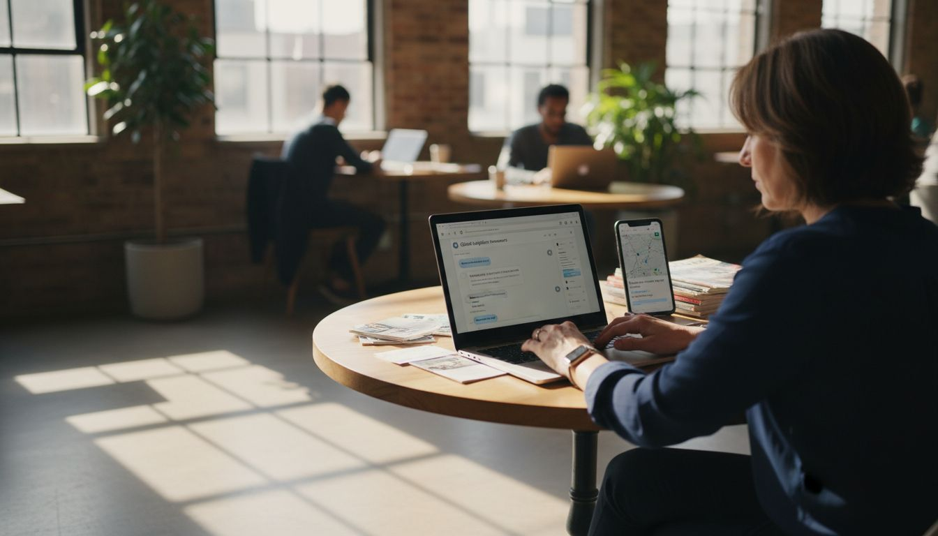 Manager networking online in coworking space