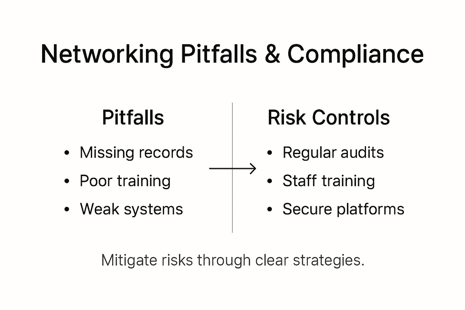 Infographic with pitfalls and risk controls overview