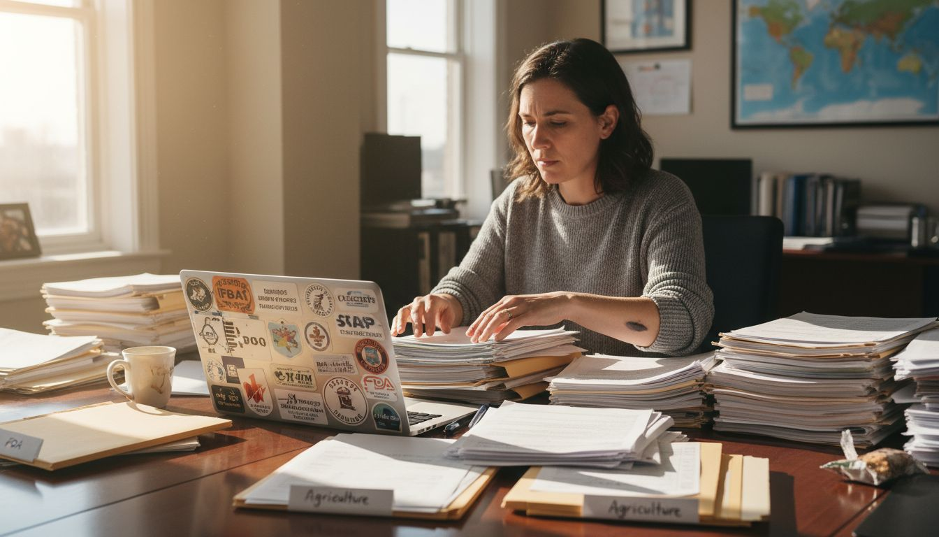 Coordinator organizing import documentation