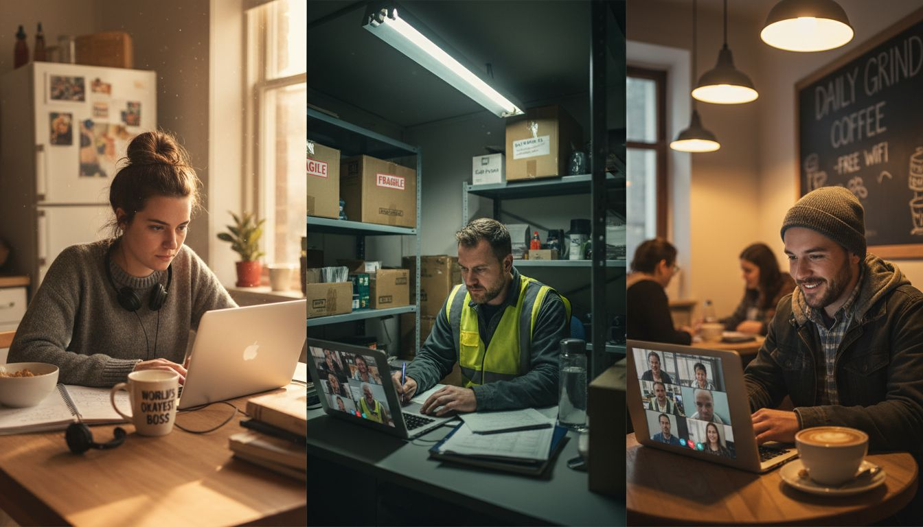 Remote logistics team using digital communication tools