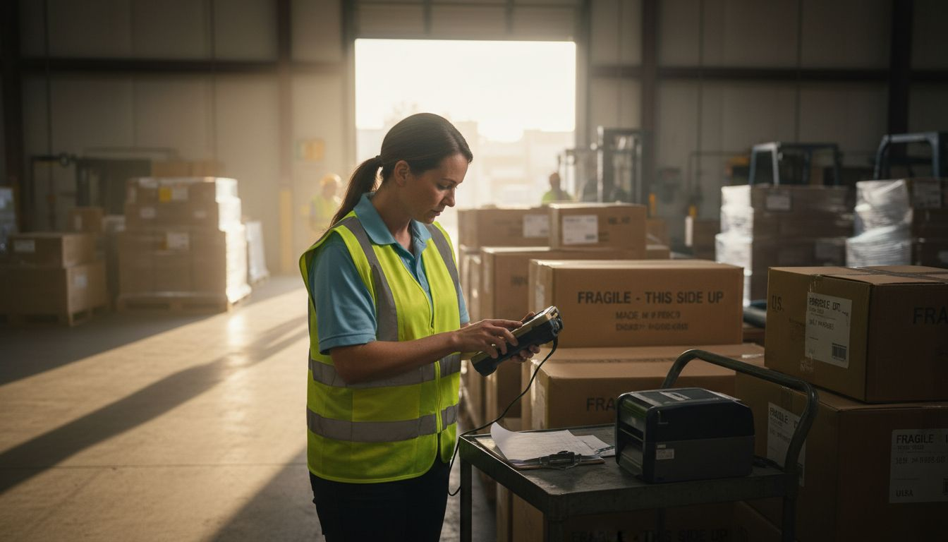 Dock supervisor inspecting inbound shipments