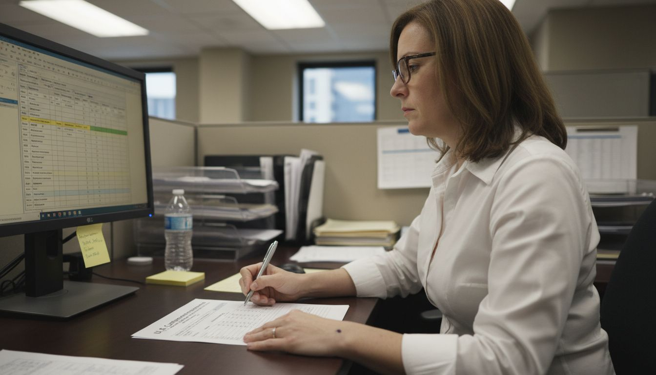 Officer checking details on Customs Form 5291