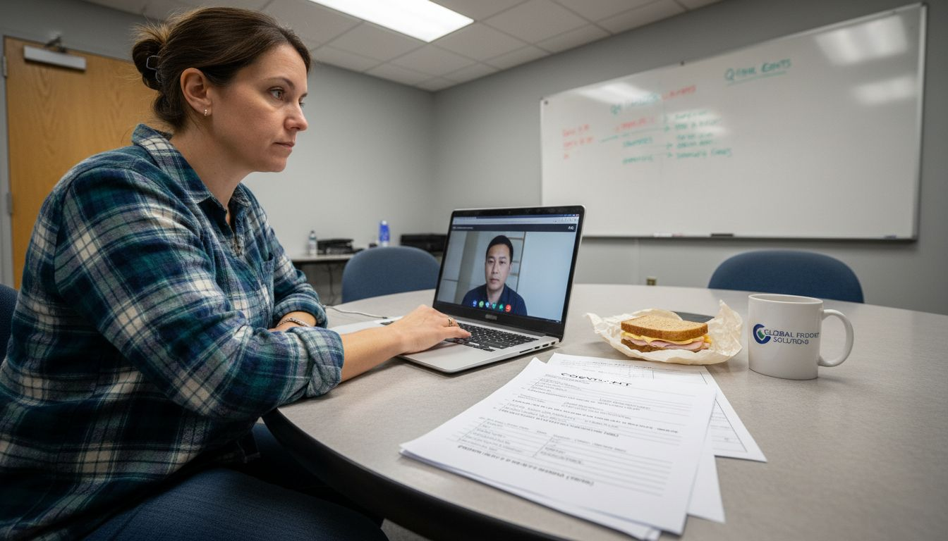 Logistics coordinator negotiating payment terms remotely