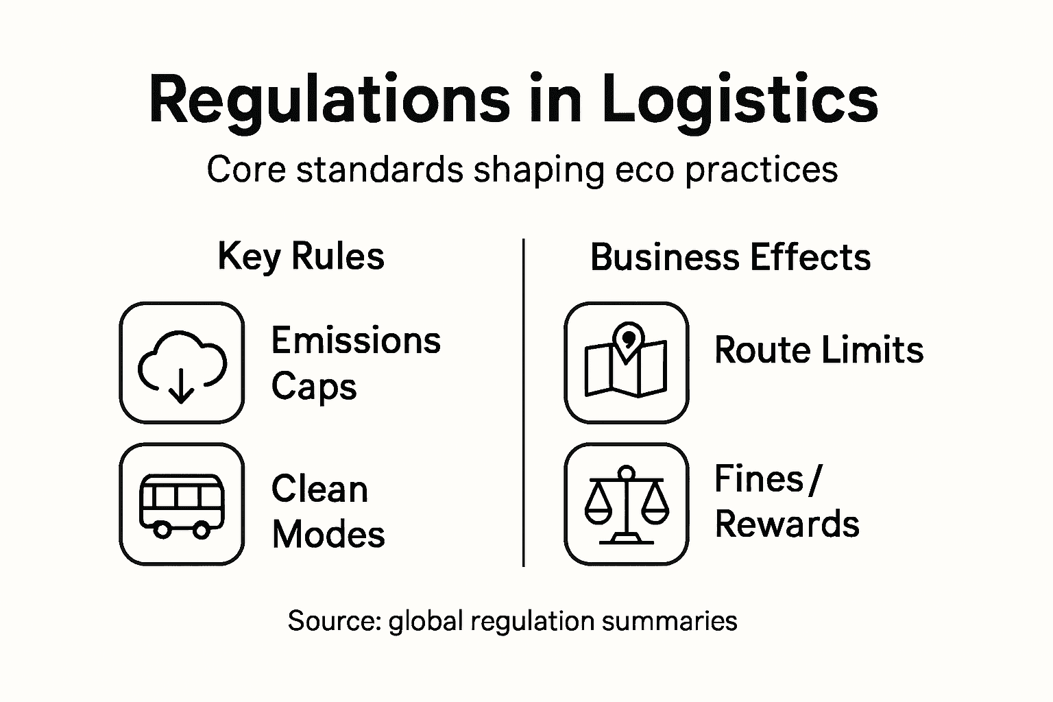Infographic of logistics sustainability regulations key rules