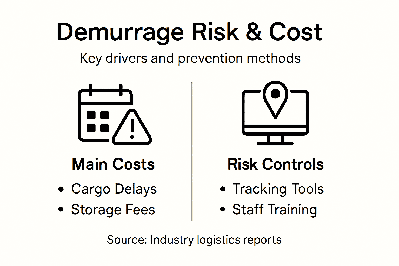 Infographic showing demurrage risks, costs, and controls