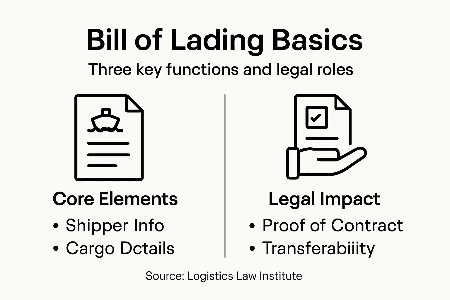Infographic showing Bill of Lading key elements