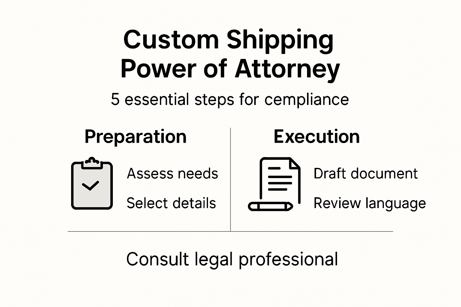 Infographic outlining shipping power of attorney steps