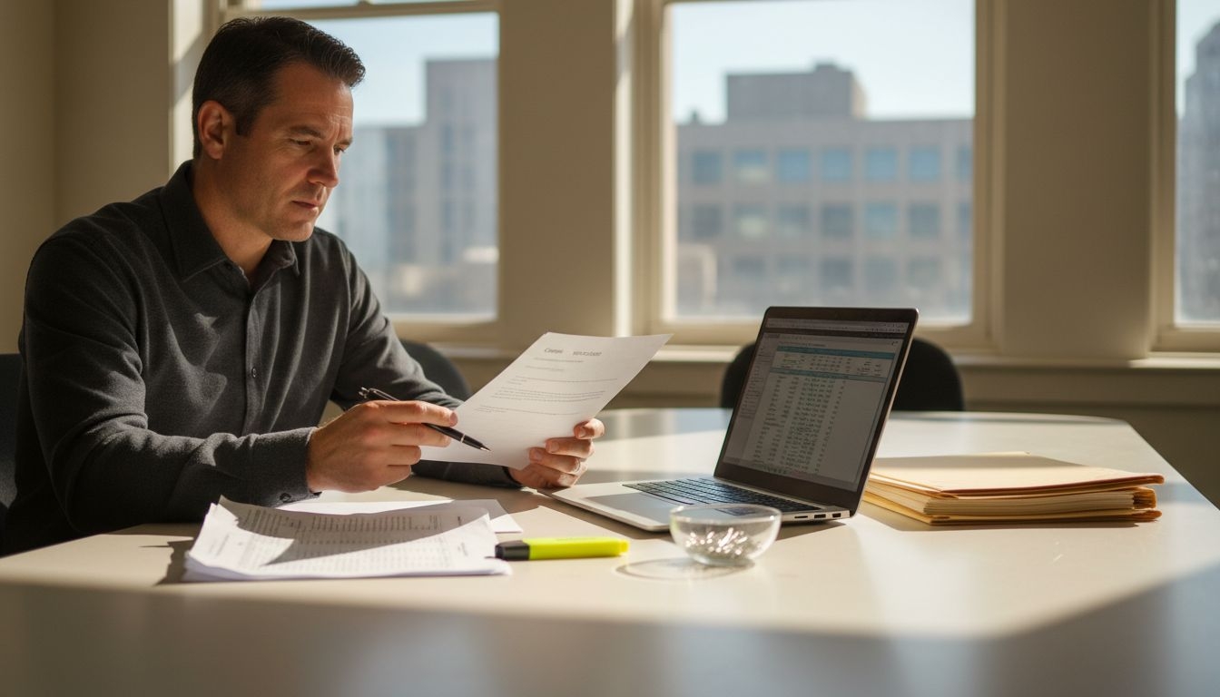 Finance officer checking letter of credit paperwork