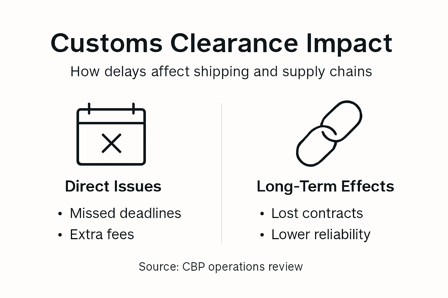 Infographic showing customs clearance delay effects
