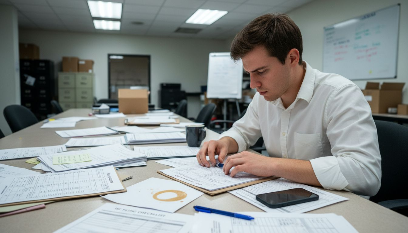 Import analyst checking ISF paperwork