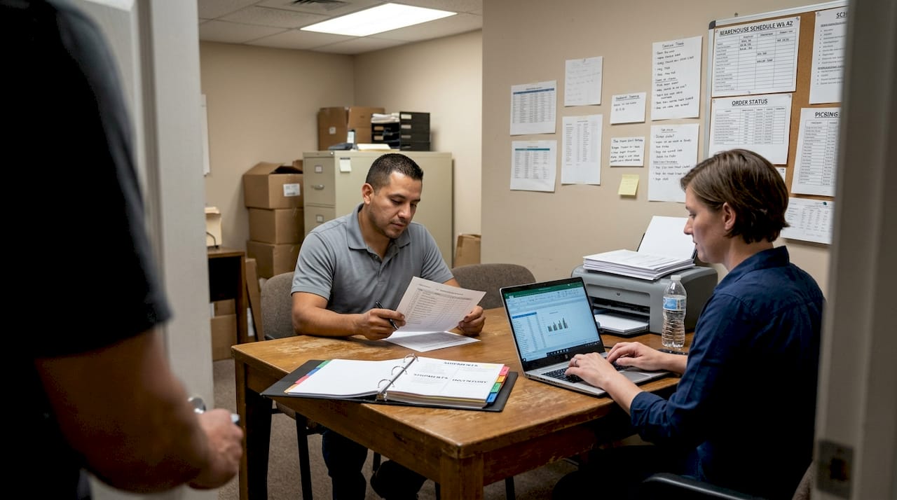 Logistics team planning customs requirements