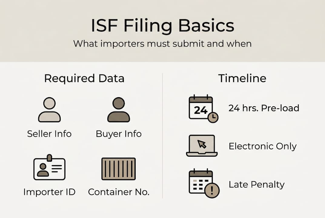 Infographic of ISF filing data and timeline