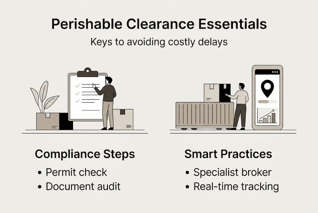 Infographic outlining perishable clearance essentials