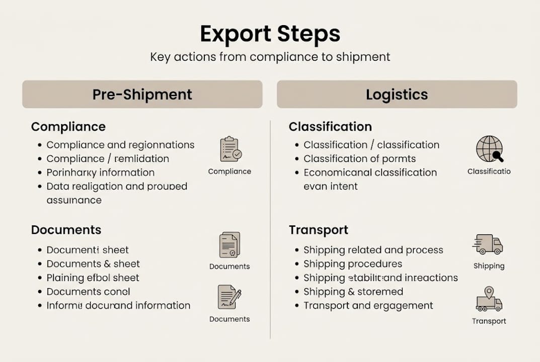 Infographic of export process key steps