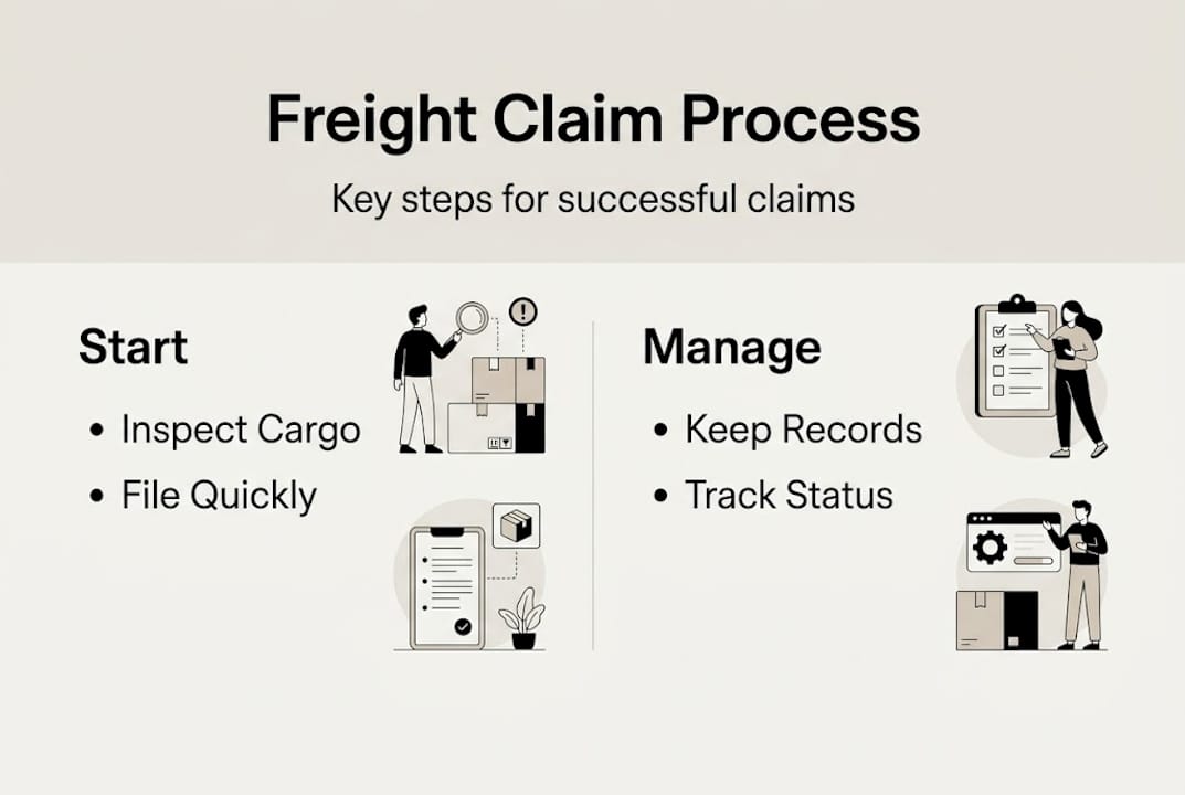 Infographic of freight claim process steps