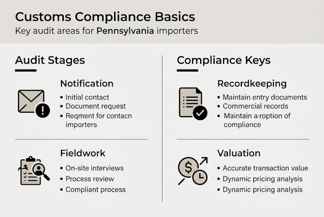 Infographic showing customs compliance steps