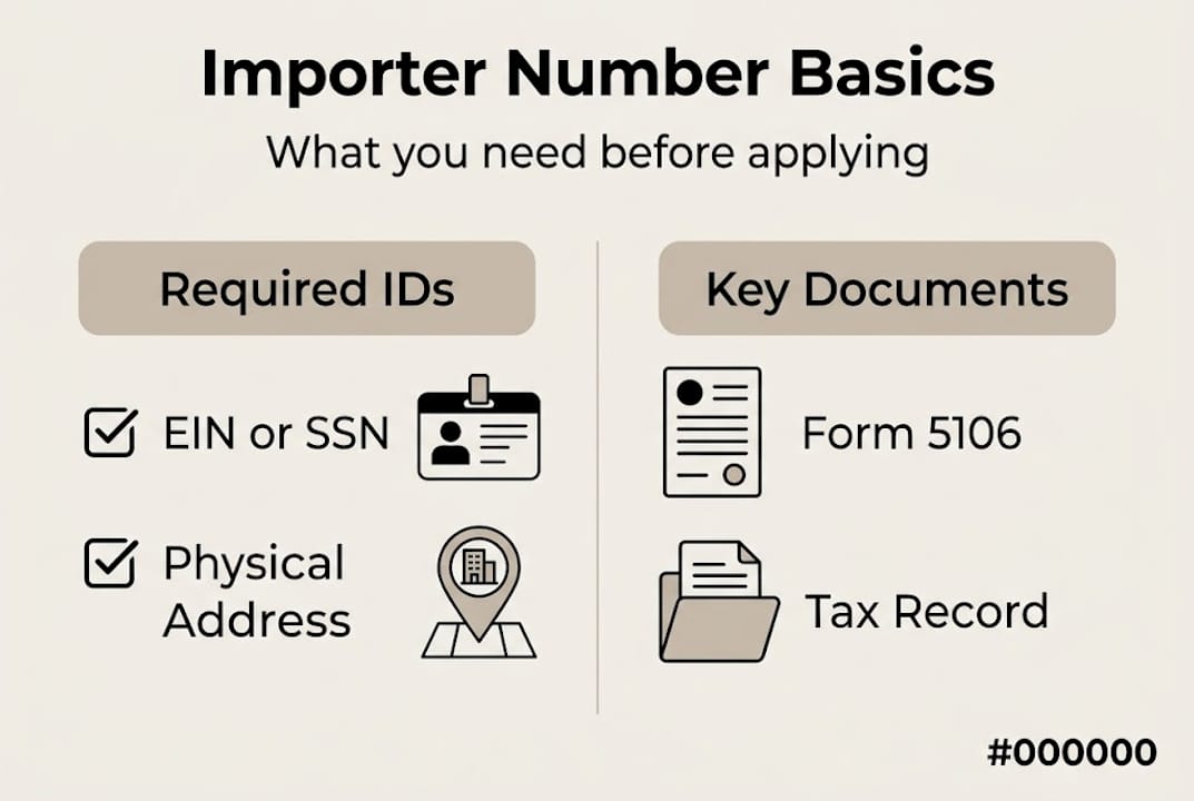 Infographic showing importer number requirements overview