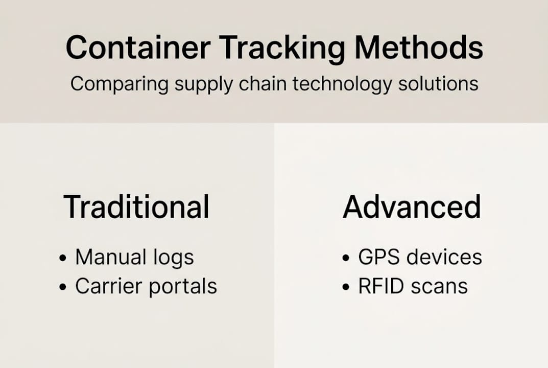 Infographic comparing container tracking methods