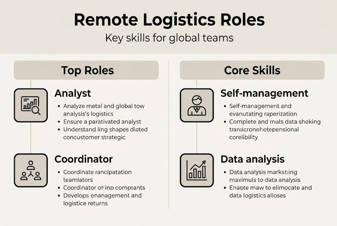 Infographic of remote logistics roles and skills