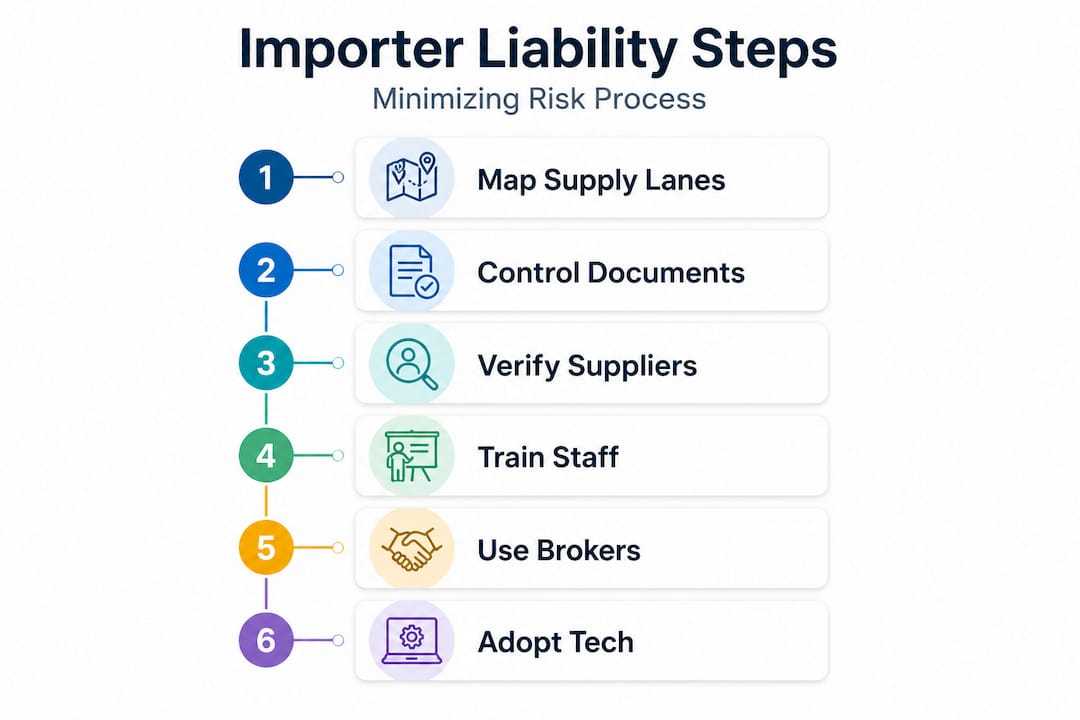 Infographic of steps for importer risk reduction