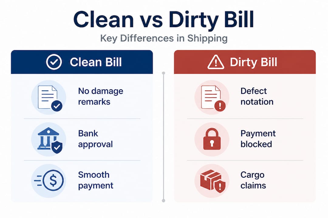 Infographic contrasting clean and dirty bills