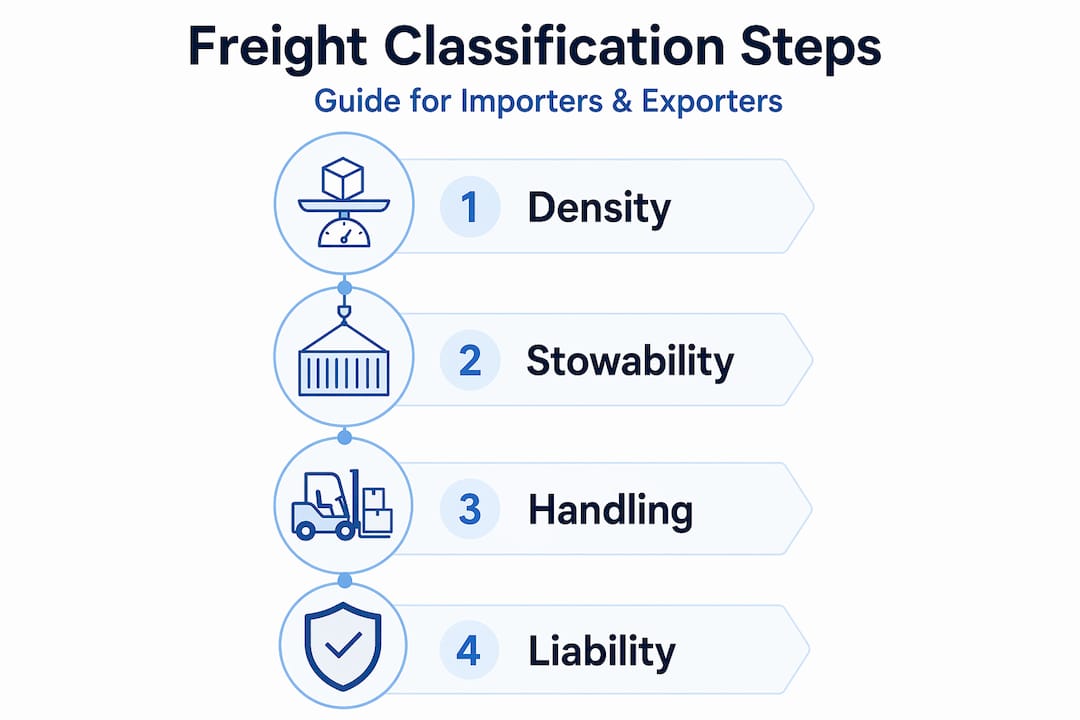 Infographic showing steps for freight classification