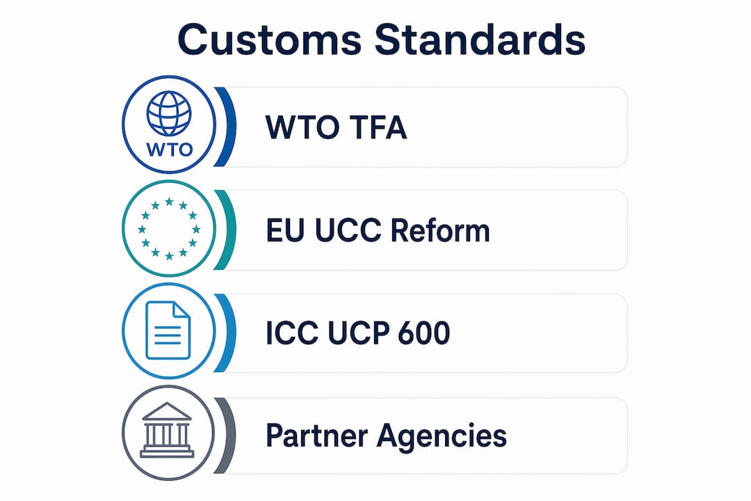 Infographic of key uniform customs standards